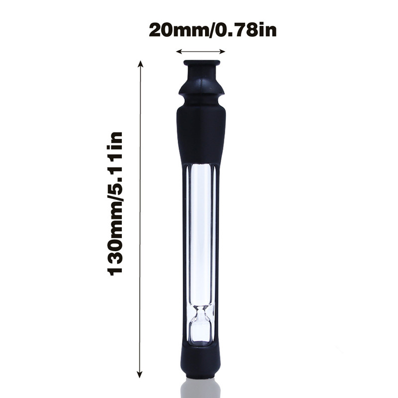

One Hitter Octo Taster Oil Burner Filter Nozzle Resistant Glass Pipe Hand Smoking Cigarette Bat 130MM Clear Water Bong With Silicone Case Tube Tobacco Pipes
