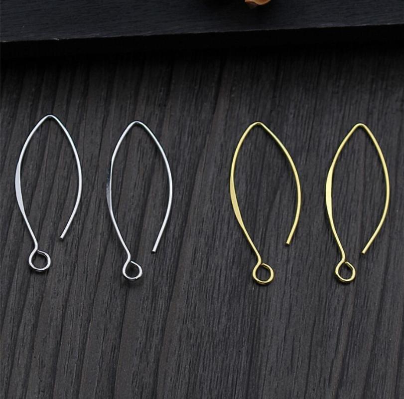 

Pair Solid 925 Sterling Silver Earring Hook Ear Wires Findings DIY For Women A1529 Dangle & Chandelier