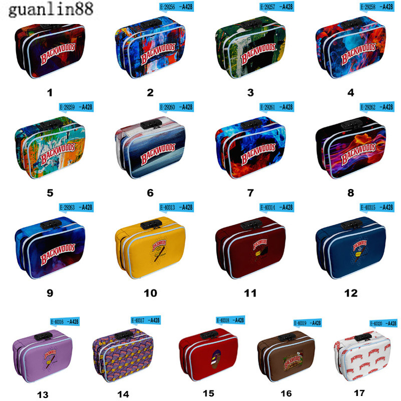 

Backwoods Print Cigar Storage Bag with Coded Lock 3D Travel Bags Case for Women Men 40 Styles