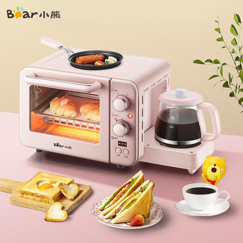 

Bear Toaster Breakfast Machine Multi-function Heating Household Electric Oven Sandwich Fried Eggs Warm Milk Three In One Skillets