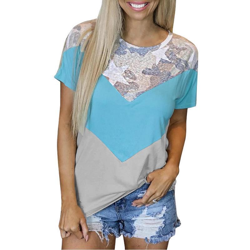 

Women' T-Shirt Casual Woman Tshirt Summer Short Sleeve Tee Top Female Drop, Blue