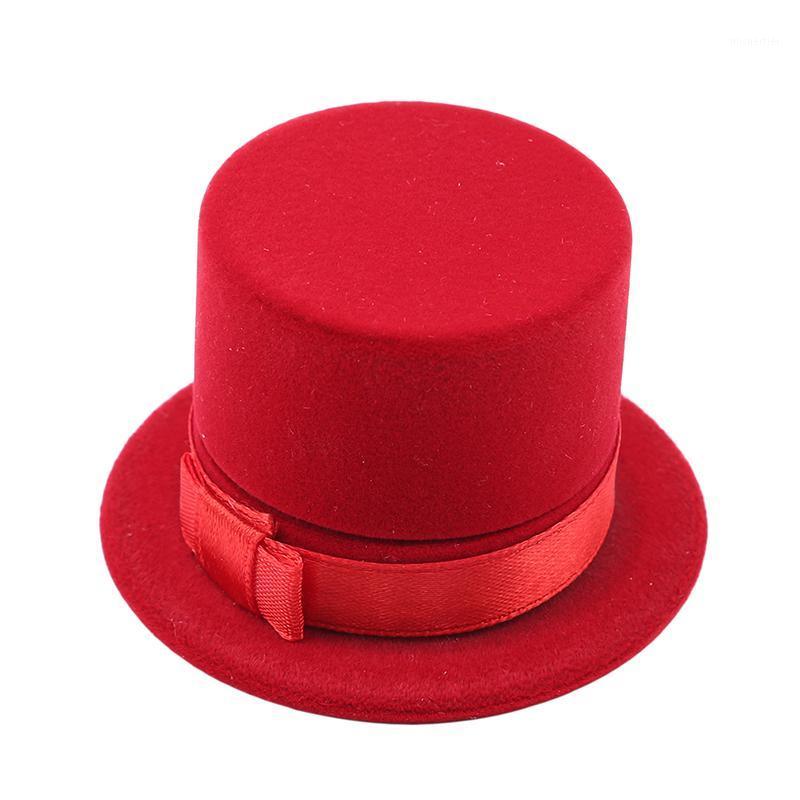 

Gift Wrap Creative Simple Style Gentleman Hat Shaped Rings Jewelry Box Storage Cases For Earrings Display