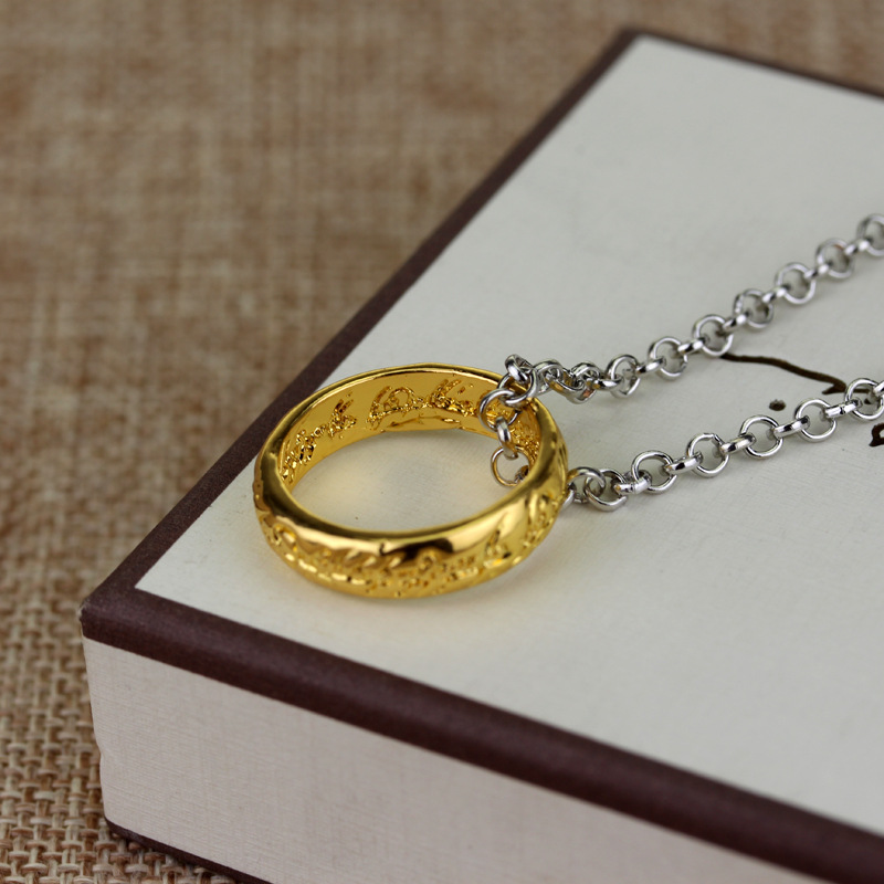

ring art design metal necklace with pendant fashion casual gift anniversary party, Silver