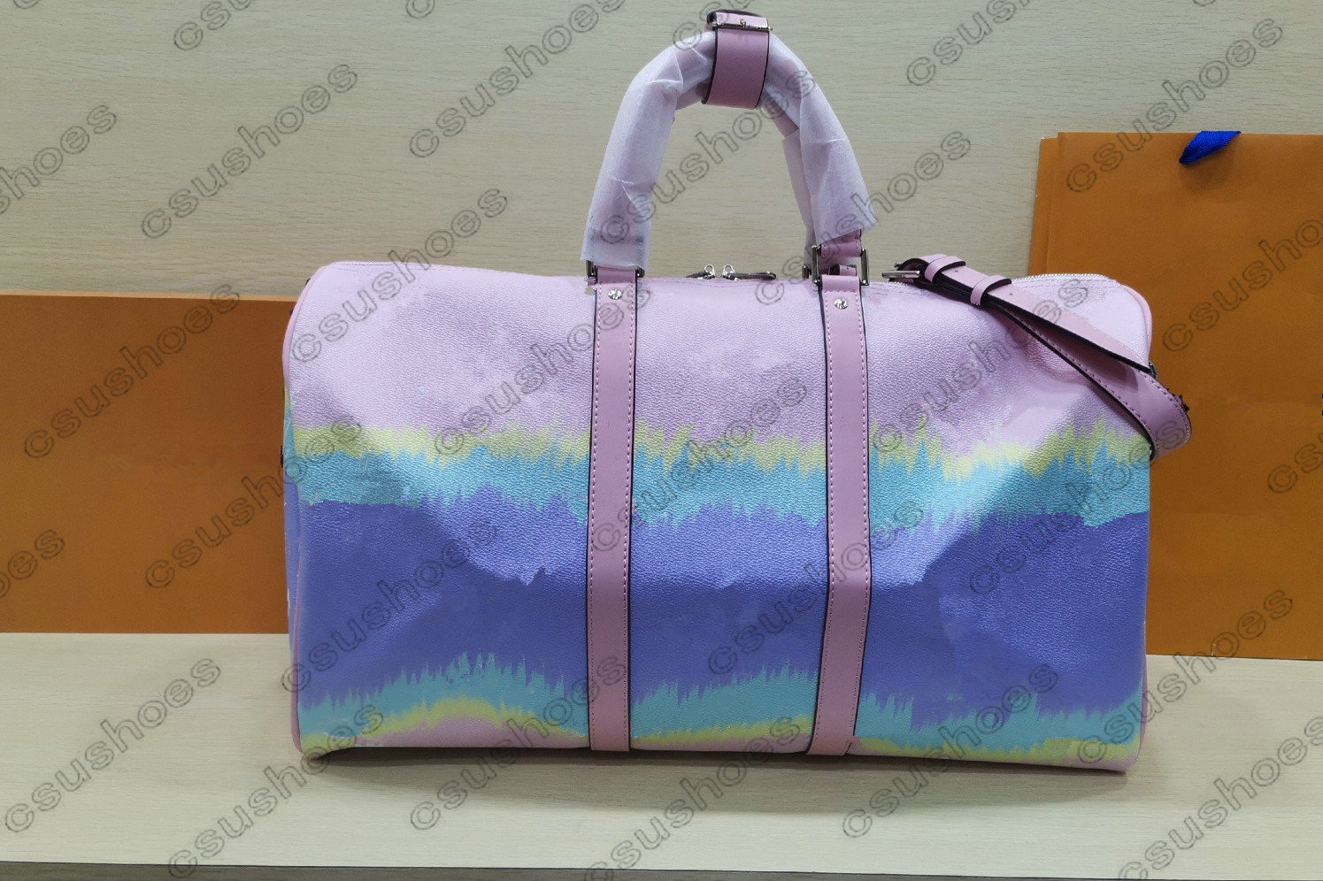 

Iconic Keepall 50 Bandouliere Totes Luggages Tie dye Canvas Leather Designers Luxurys Crossbody Handle Bags Flower Letter Cross Body Large P