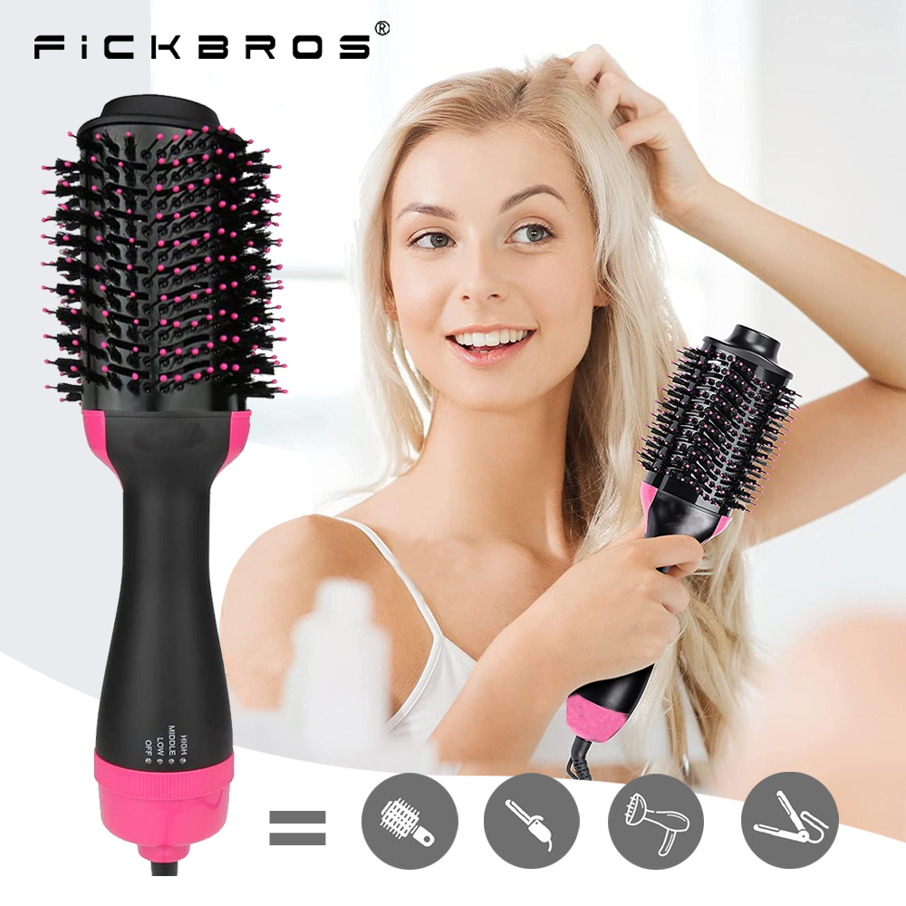 

One-step Hair Dryer Brush Multifunctional Negative Ion Hot Air Brush and Curling Iron Hair Straightener Salon Hairdressing Tool