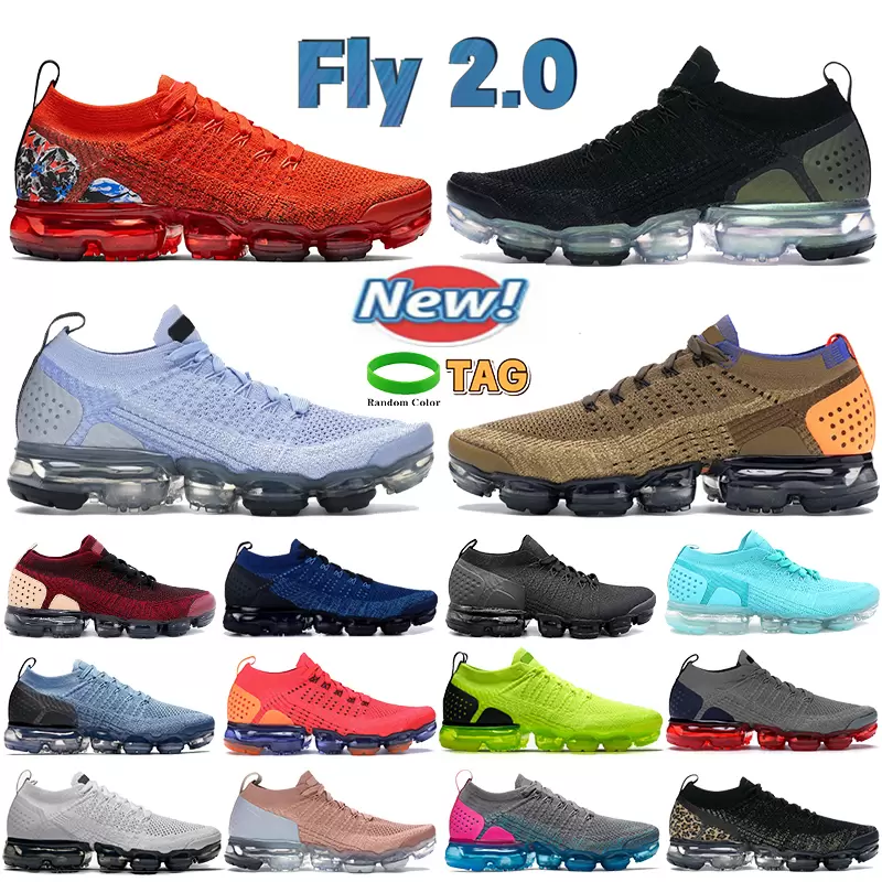 

Newest fly 2.0 men running shoes Black metallic silver heel graphic team Orange Chrome gym blue triple black mens women Sneakers trainers
