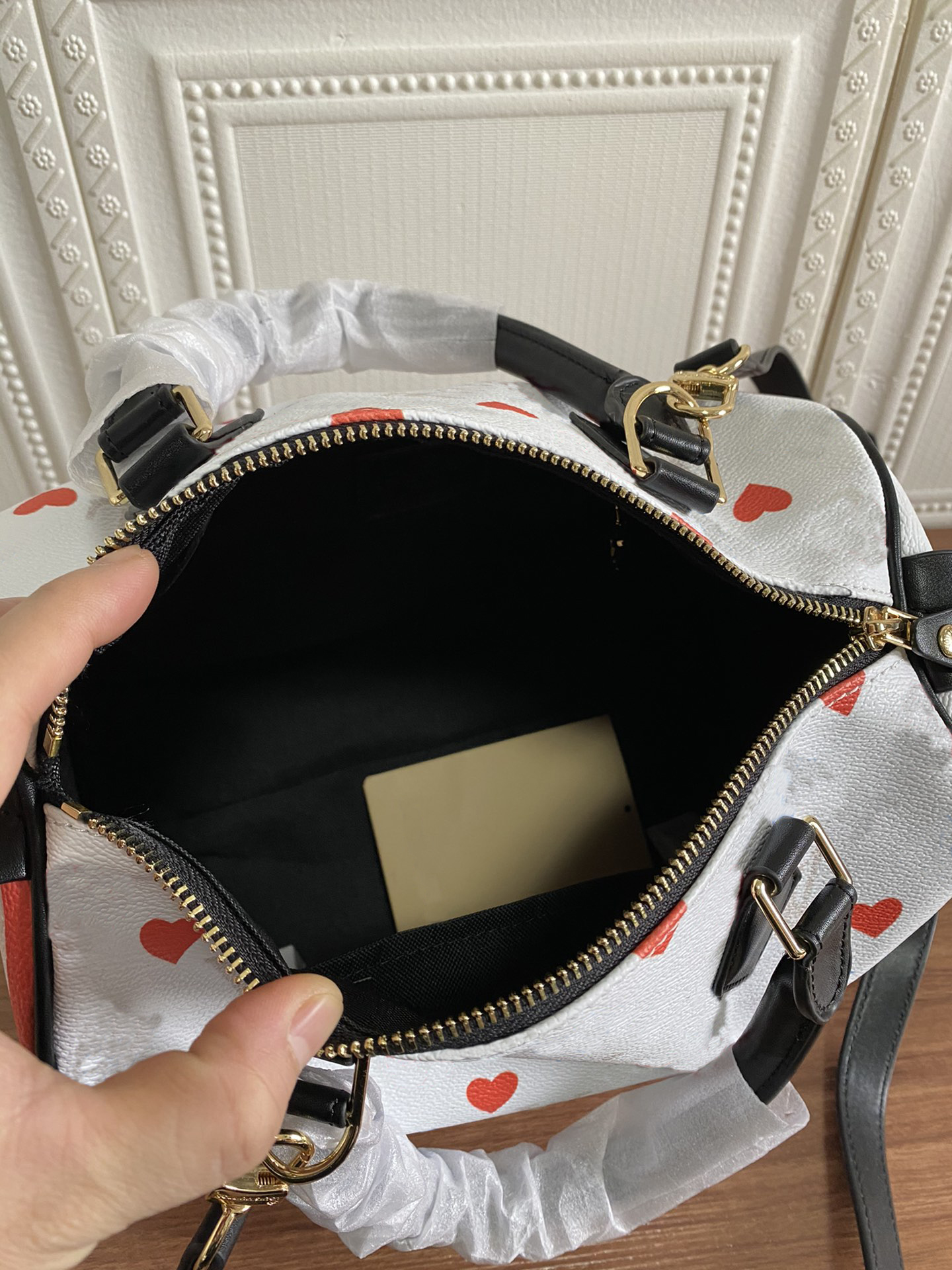 

M57466 GAME ON SPEEDY BANDOULIERE 25 leather canvas playing-cards print colorful motif zip padlock lady shoulder bag handbag bag travel bags, Sky blue