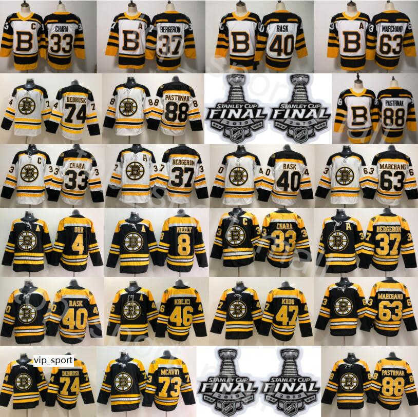 

Stanley Cup Finals Boston Bruins Zdeno Chara Jersey McAvoy Hockey Cam Neely 88 David Pastrnak Tuukka Rask Torey Krug Bobby Orr Backes, Women black
