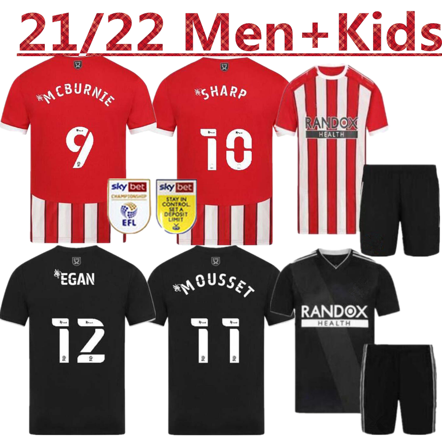 

21 22 sheffield soccer jerseys mousset united 2021 2022mcburnie lundstram fleck third football shirt norwood sharp men kids kit jersey home, Black;yellow