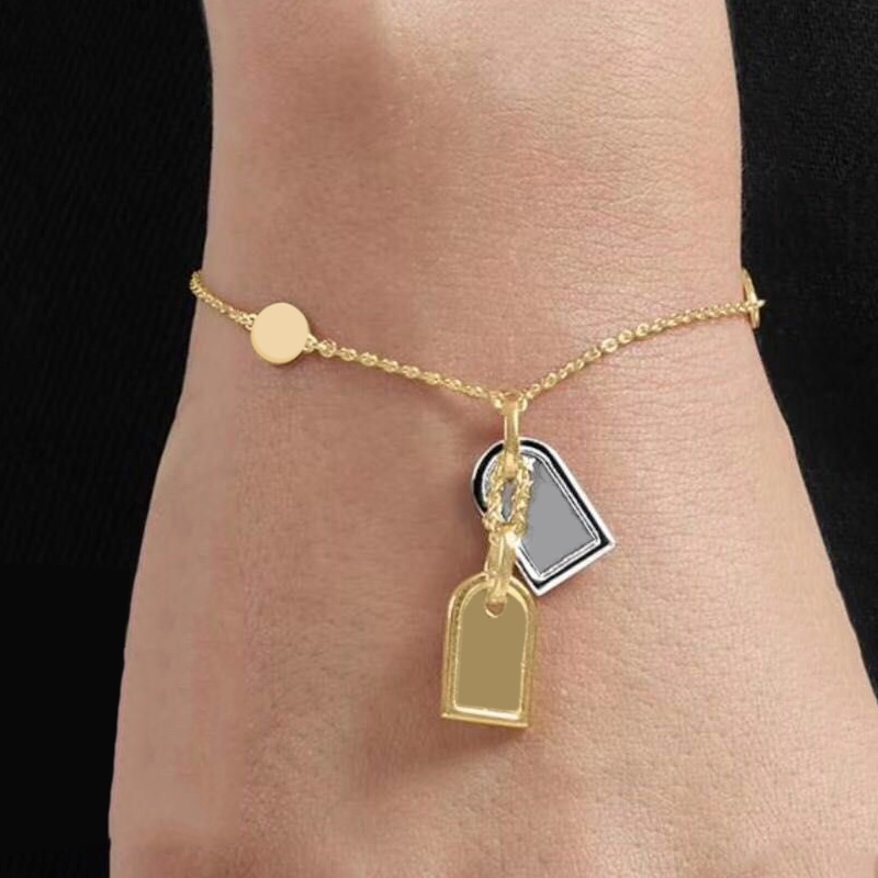 

ZB008YX Fashion Brand Bracelet Gold Silver 2colors Classic Tags Pendants Sexy Clavicle Chain Pendant Necklace with Gift Box, Golden;silver