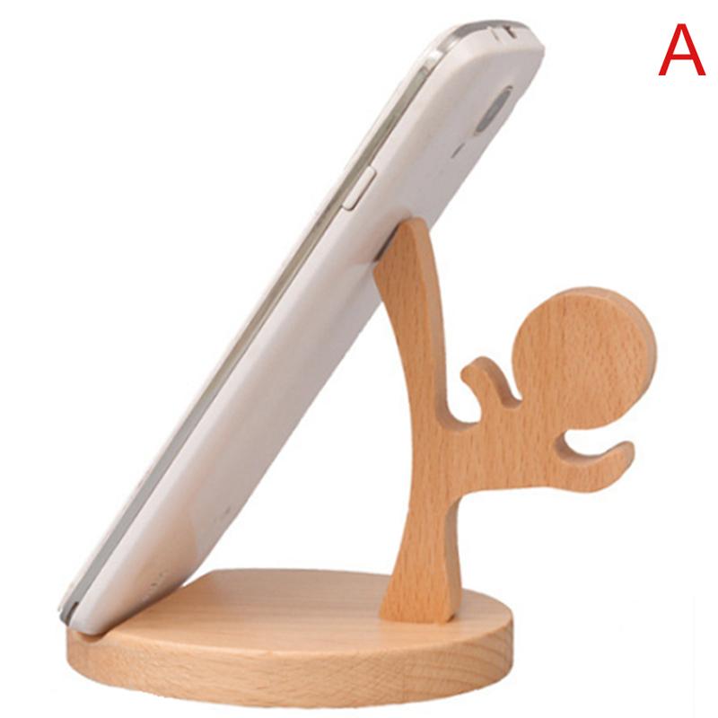 

Cell Phone Mounts & Holders Wooden Cellphone Mobile Stand Desk Holder Cradle For Phones Smartphone DU55
