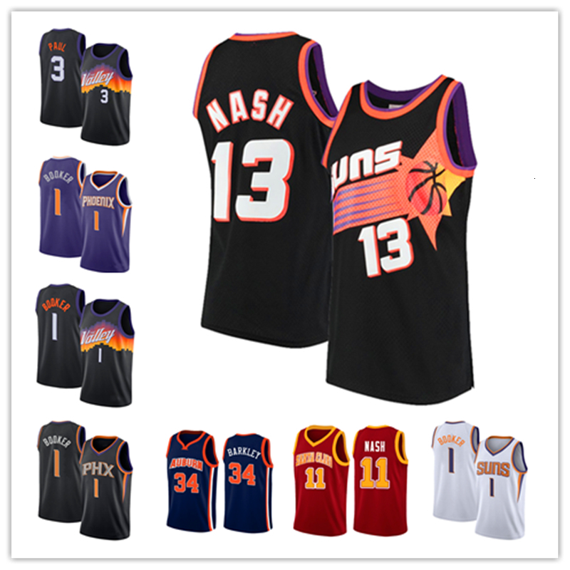 

maglia Chris 3 Paul 1 Booker Steve 13 Nash Basketball Jersey Gordon Charles 34 Barkley Phoenix jersey-4