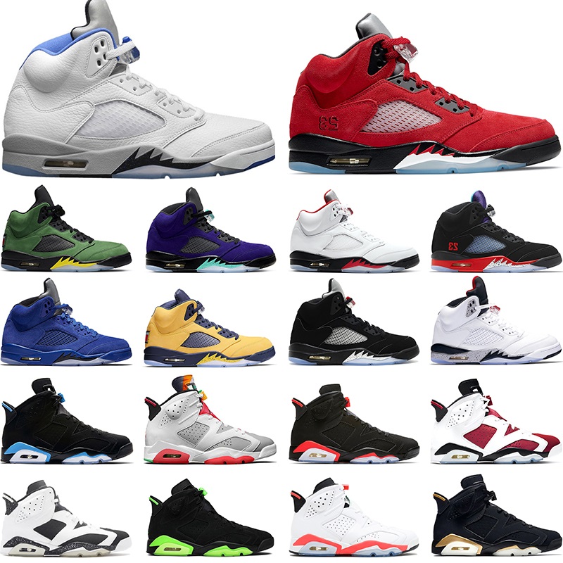 

2021 Basketball Shoes 5 5s Raging Bull Stealth 2.0 OG Black Metallic Alternate Grape Mens Trainers Sneakers Sports Size 7-13, #8 pink foam 40-47