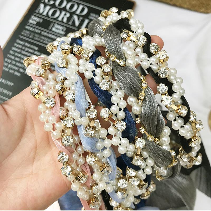 

Hair Clips & Barrettes Band Tied Korean Simple Headdress Ribbon Headband Fashion Hairpin Braided Bow Rhinestones