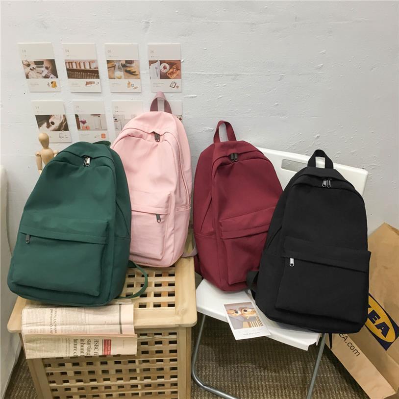 

backpack women solid color shoulder bag fashion school for teenage girl children backpacks travel