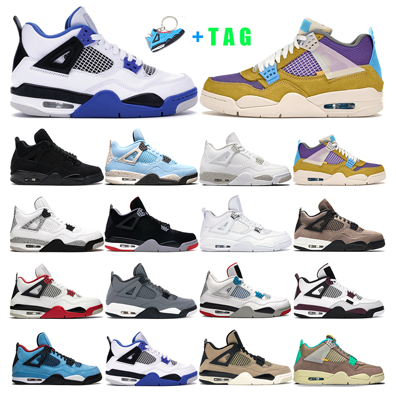 

mens basketball shoes 4s jumpman 4 Taupe Haze Desert Moss university bule White oreo cement Black Cat women sport sneaker trainers