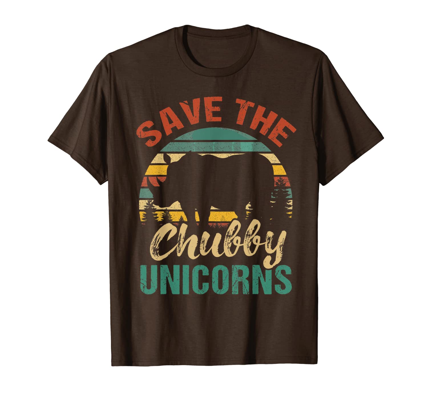 

funny vintage retro rhinoceros save the chubby unicorns t-shirt, White;black