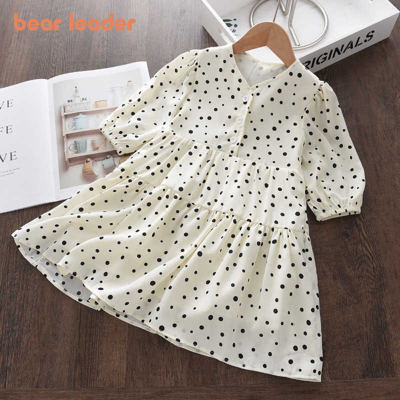 

Bear Leader Baby Girls Polka Dot Dresses Fashion Kids Girl Summer Princess Vestidos Children Party Elegant Costumes For 3-7Y 210708, Ah5393white