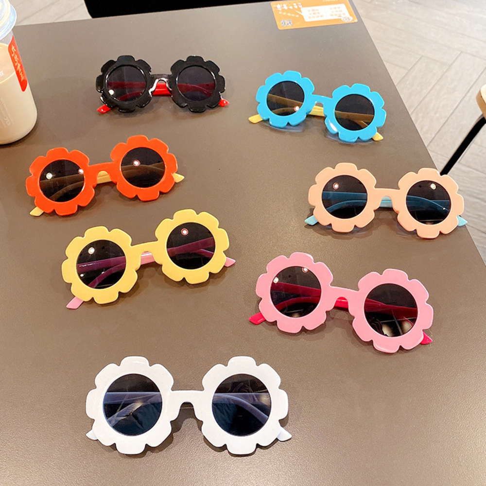 

sunglasses Children's fashion baby sunglasses eyes girl boy cute cartoon flower toy glasses, Blue