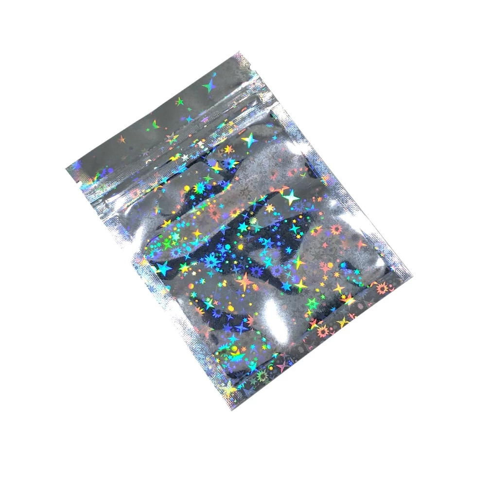 Infinite Pack Mylar Resealable Smell Proof Bag Flat Ziplock Plastic Retail Package Jewelry Packaging Grip Seal Holographic Glitter Foil Bags-image-733302373