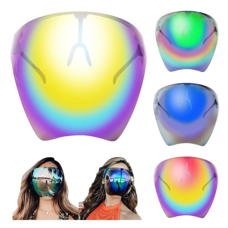 

Sunglasses Colored Gradient Faceshield Protective Cycling Glasses Eyewear Women Men Bicycle Full Face Anti-Frog Mask Goggles 1Pc