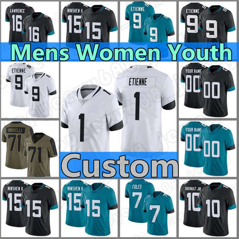 

Custom 1 Travis Etienne 16 Trevor Lawrence 41 Josh Allen Football Jerseys Tim Tebow Jalen Ramsey Gardner Minshew II 27 Leonard Fournett Nick Foles Mens, Custom women(m z h)