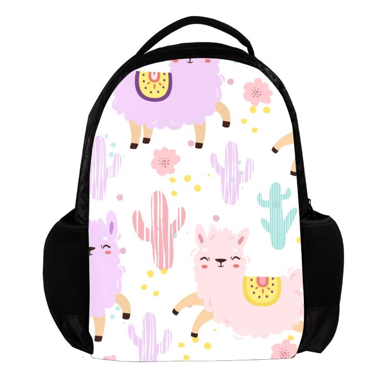 

Women & Men Waterproof Backpack 15 Inch Laptop Travel School Bag Girls Boys Cute Llama Alpaca Pastel With Colors