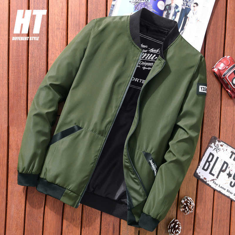 

Men Bomber Jacket Spring Autumn Thin Slim Male Casual Windbreaker Brand Coats Mens Jacket Long Sleeve Zip Baseball Outwear 210603, Cjw305green