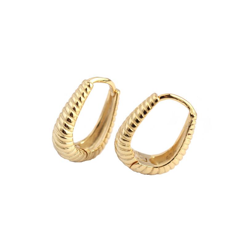 

1pair 100% REAL.925 Sterling Silver Braid Twist "U" Shape Hoop Huggie Earrings Fine Jewelry TLE2251 &