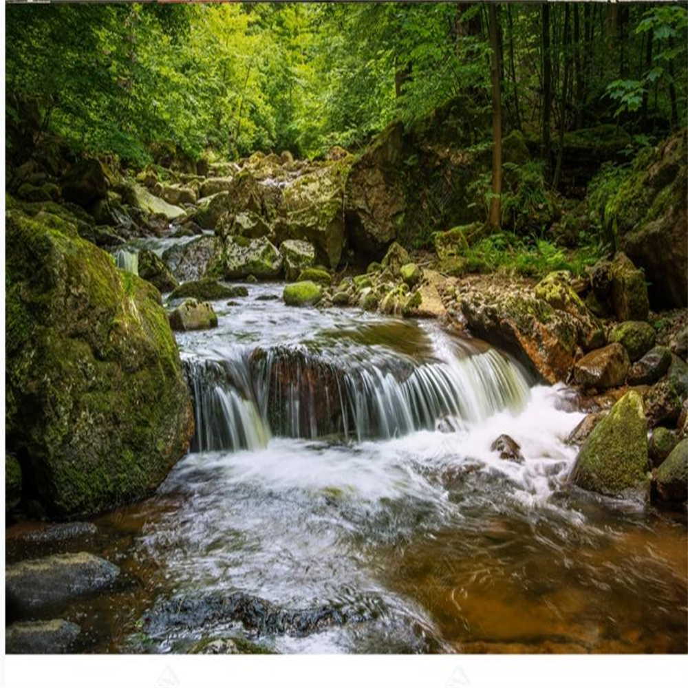 

Photo nature scenery waterfall beautiful scenery wallpapers modern wallpaper for living room, Green