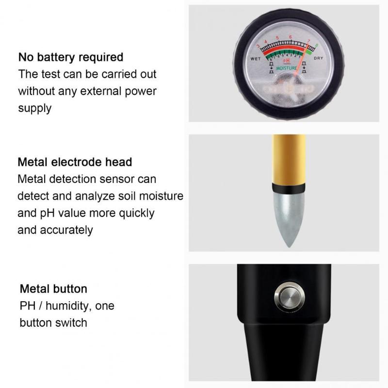 

Watering Equipments Precise Soil PH Tester ABS Convenient Meter, Black