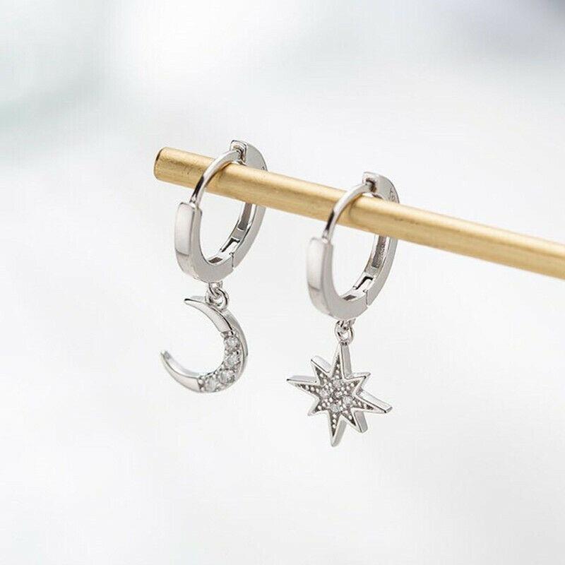 

Dangle & Chandelier 2021 Personality Asymmetric Crystal Star Fashion Drop Earrings Delicate Joker Moon Style Women Jewelry