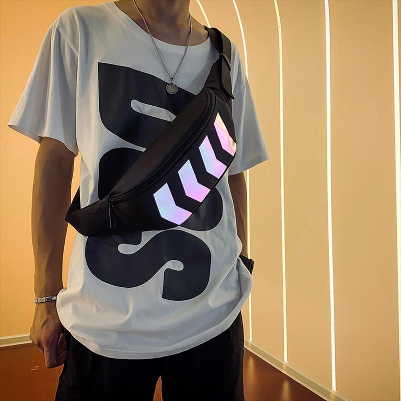 

chest bag for men waist canvas fanny pack boy street reflective crossbody casual travel bags hip shoulder