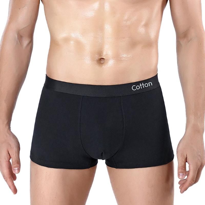 

Underpants Comfortable Personality Breathable Middle Waist Cotton Male Shorts Underwear Men Panties Boxers, Black;white