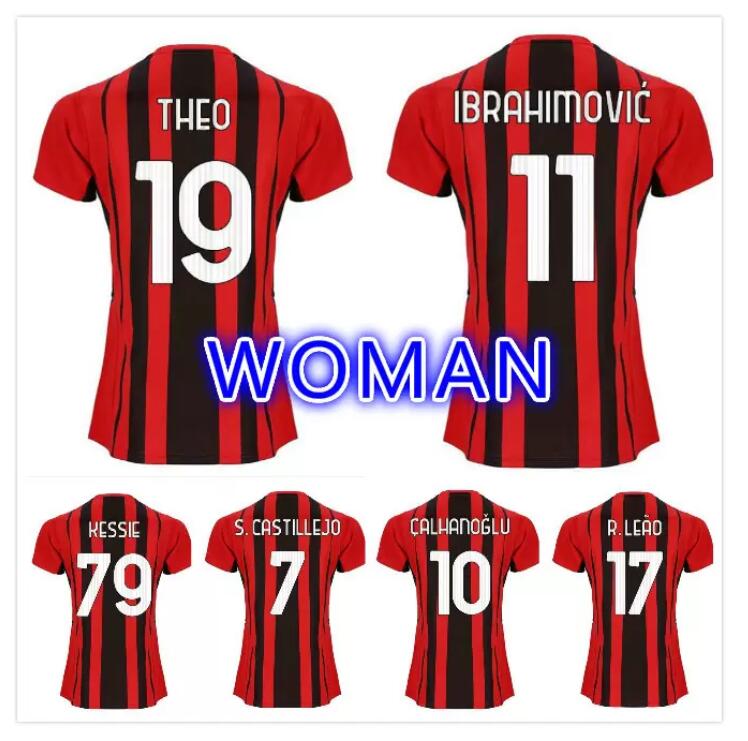 

Women AC 21 22 Milan soccer jerseys IBRAHIMOVIC GIROUD PAQUETA BENNACER TONALI ROMAGNOLI jersey 2021 2022 CALHANOGLU REBIC football shirt