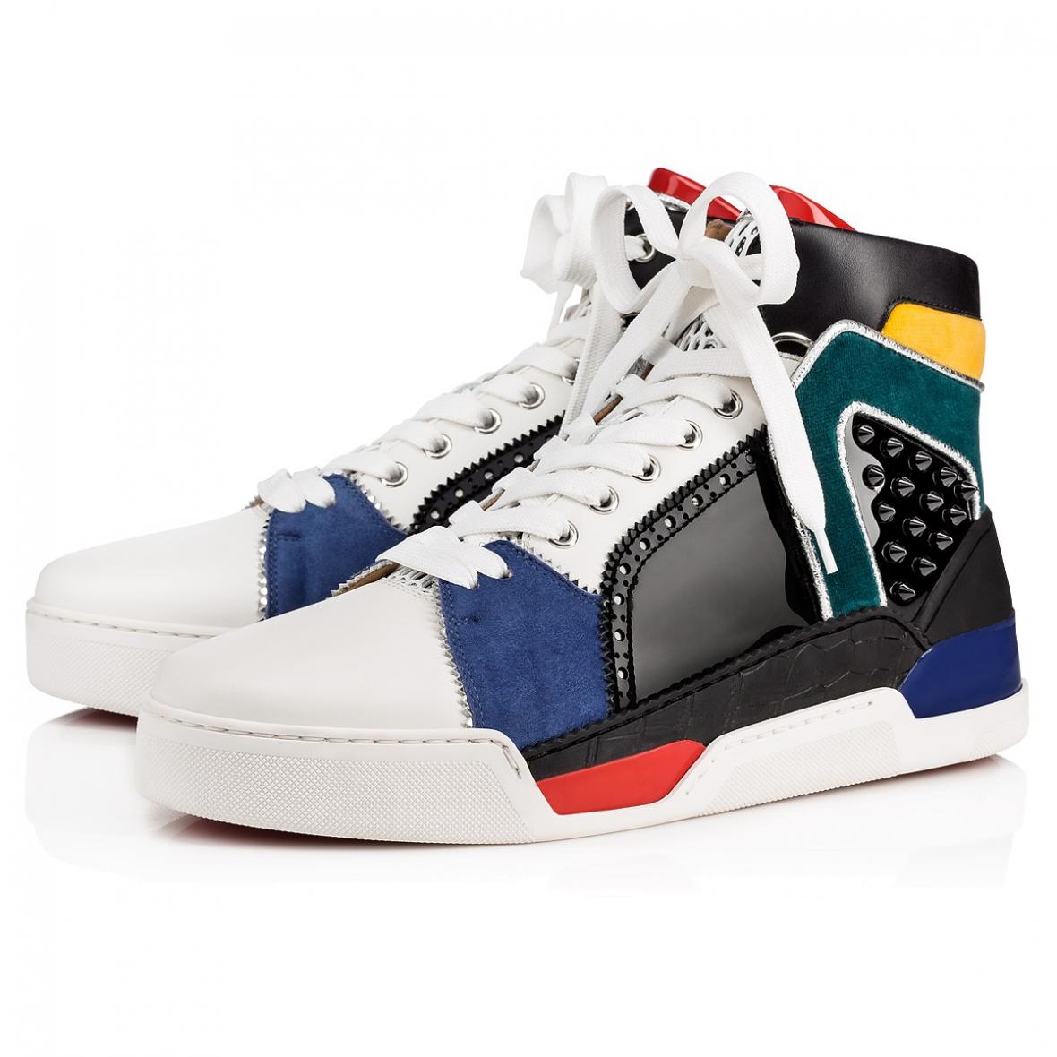 

[Top Gift] Men Shoes Red Bottom Sneaker Loubikick Flat Best Quality Genuine Leather Spiked Shoes Mid Sports Shoes Flat Skate reds rubber platform Outdoor Trainers
