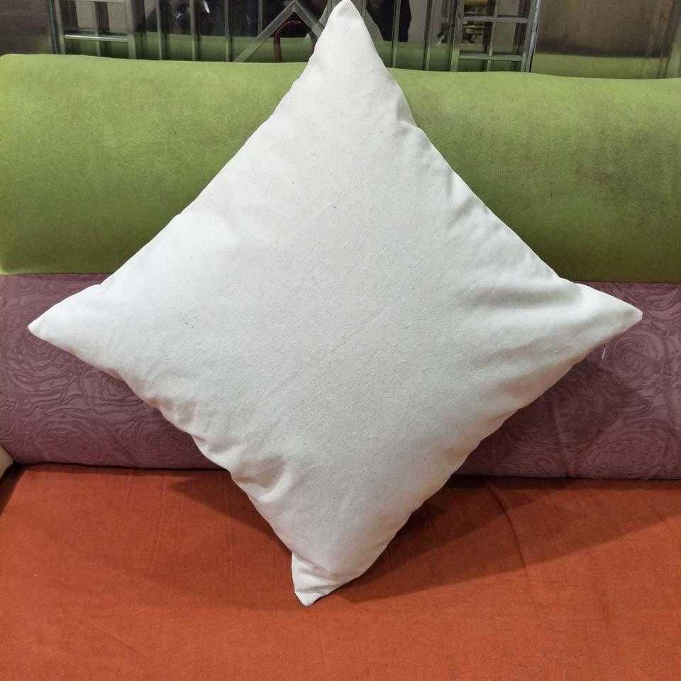 12oz thick plain natural cotton canvas pillow case natural light ivory blank pillow cover 18*18in pillow cover with hidden zip