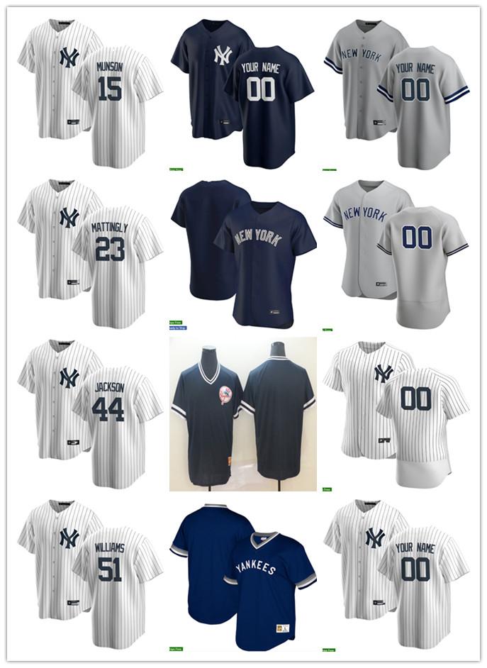 

Men Women Youth New York Yankees 23 Don Mattingly 51 Bernie Williams 44 Reggie Jackson 15 Thurman Munson Baseball Jersey Bla, Blue;black