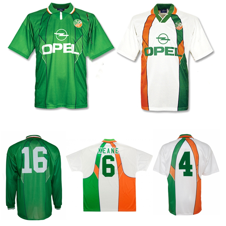 

1994 1995 Ireland retro soccer jersey 94 95 home away classic vintage Irish TOWNSEND Keane STAUNTON HOUGHTON football shirts, Black;yellow