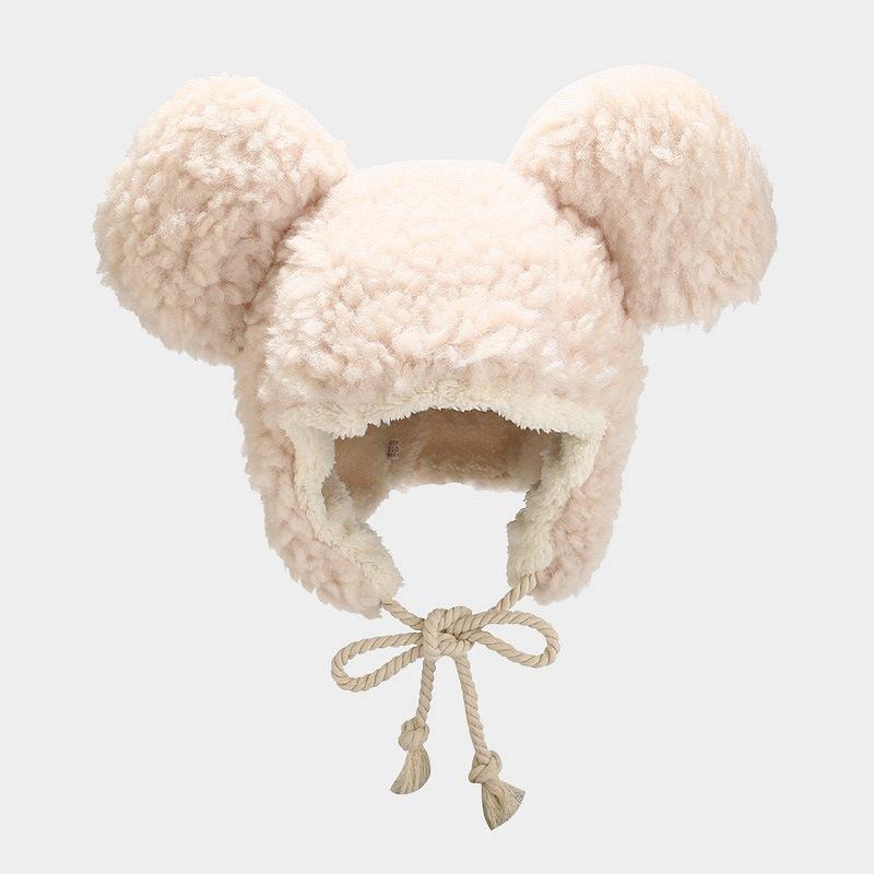

Berets Lamb Hair Big Ear Plush Hat Female Winter Sweet Cute Protection Women Comfortable Plus Velvet Keep Warm Festive Gifts, Blue;gray
