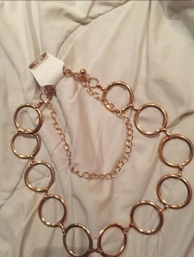 

Belts Fashion Girls Metal Waist Chain Gold Plated Belt Decoration For Dresses Women Circle String Designer, Black