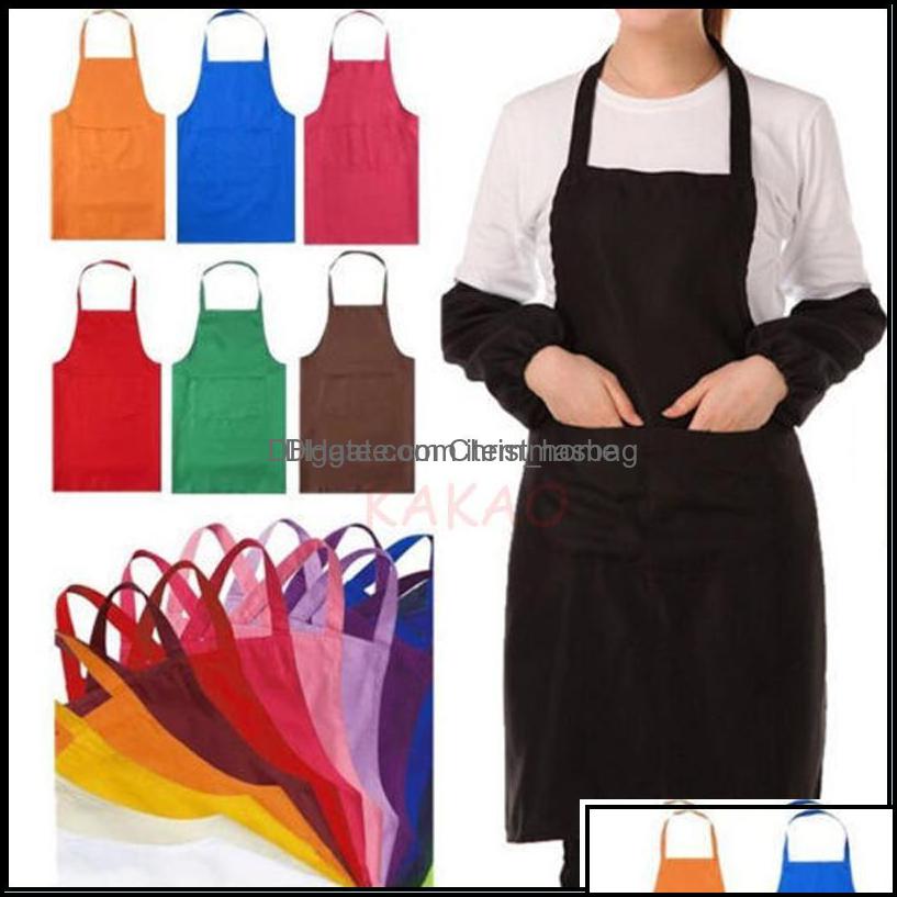 

Garden Aprons Textiles & Garden1Pc 60X70Cm Pure Color Neck Strap Bib Waterproof Restaurant And Home Kitchen Apron Uxhep Drop Delivery 2021 U