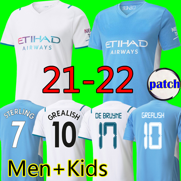 

21 22 Manchester City soccer jersey GREALISH G. JESUS STERLING RÚBEN Kits DE BRUYNE foden 2021 2022 home Away Top football shirt MAN uniform men + kids kit sets uniforms, Kids away