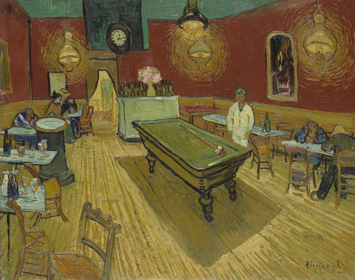Hand Painted Van Gogh Oil Painting The Night Cafe Landscape Art Pictures on Canvas for Living Room Office Bathroom Impressionist Unframed-image-687226123