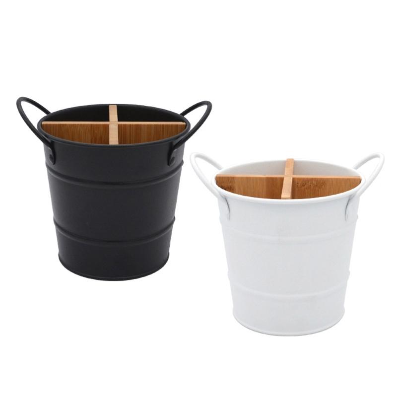 

Storage Bottles & Jars Stainless Steel Cutlery Bucket Compartment Chopsticks Fork Spoons Tableware Buckets For Home Kitchen Cookware Drainer