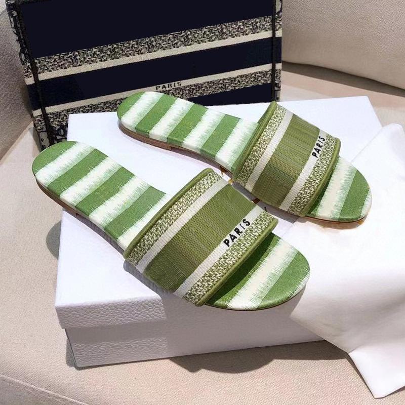 

Top Ladies summer high quality outdoor casual Slide sandals fashion womens shoes women letter flip flop size 35-42, Black