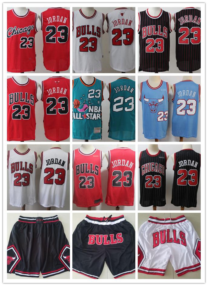 

mens chicago bulls 23 michael MJ Throwback Basketball Shorts Basketball Jerseys red black Gold Blue high quality, Black;red