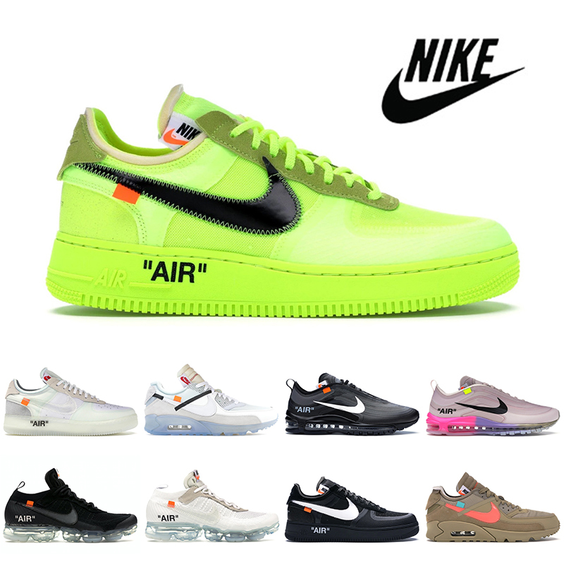 

Luxurys Designers OFF X White Women Mens Air Force 1 One Dunk Shoes Max 90 Black Volt Vapormax Flyknit Trainers Sports Casual Sneakers With Box