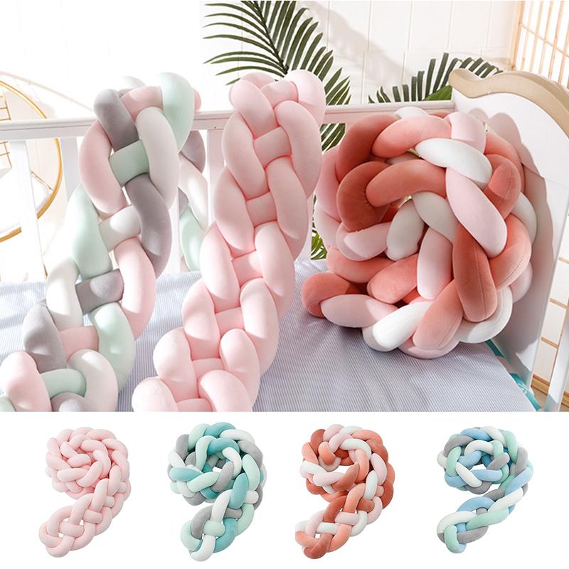 

Bedding Sets Baby Bed Bumper 2M 4 Braid Long Knotted Born Fence Pillow Kid Safety Protection Crib Accessories