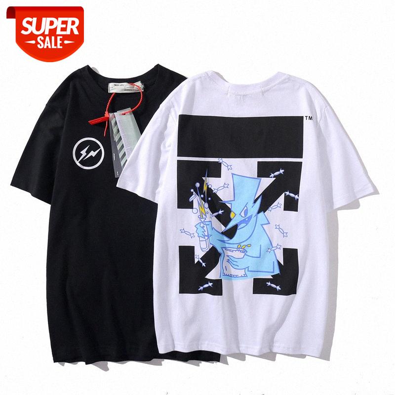 

fashion brand OFF co-branded Fujiwara Hiroshi all-match men and women with short sleeves #gY33, White